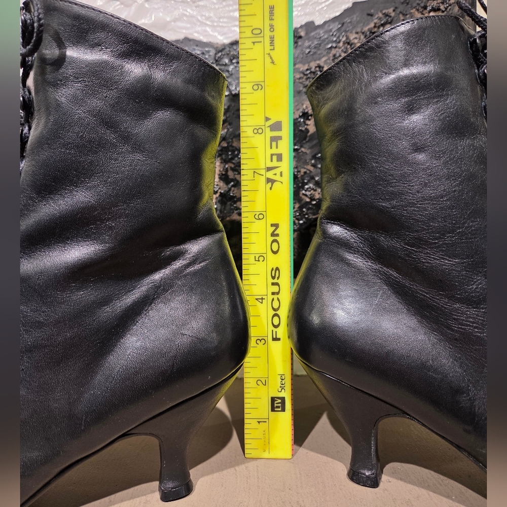 Black Lace-Up Ankle Boots - Picture 7 of 11